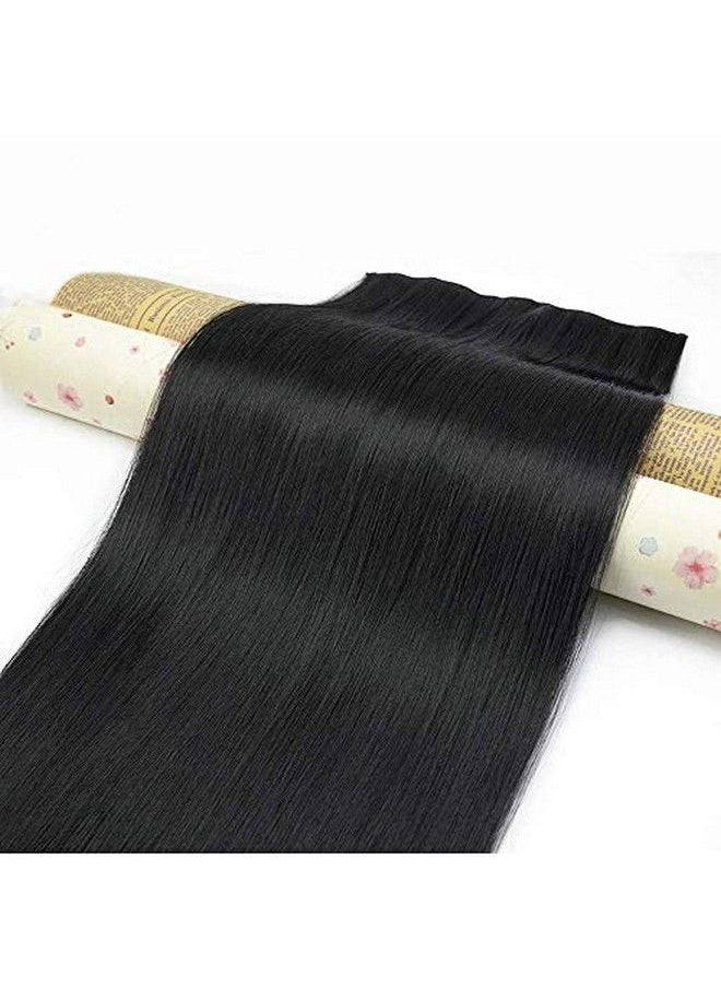 BeatStock Womens 30 inchs Hair Extensions For Straight Hair in 5 Clips in 1 Piece For increase hair length and volume (Black)  - Image 4