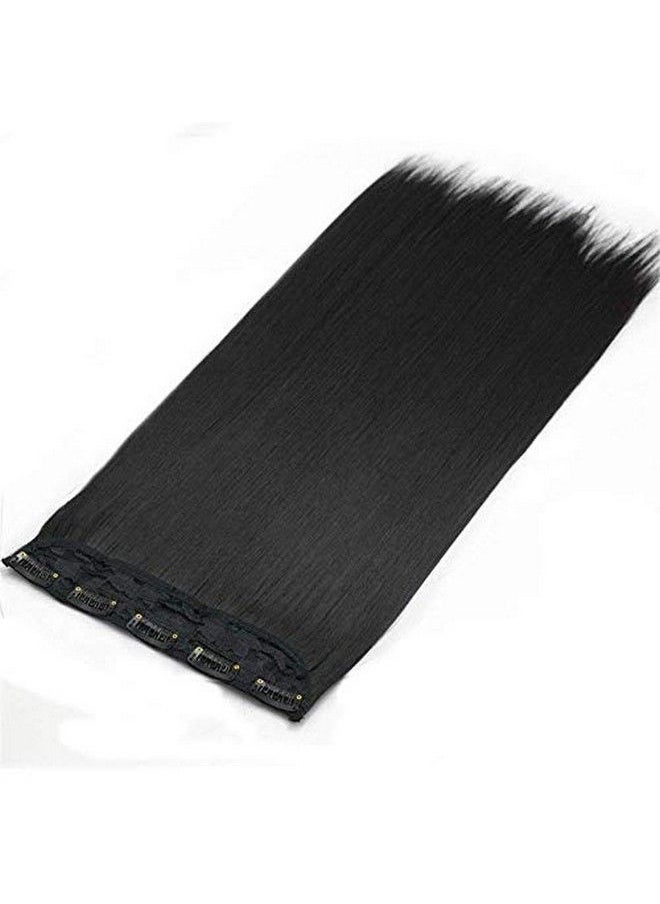 BeatStock Womens 30 inchs Hair Extensions For Straight Hair in 5 Clips in 1 Piece For increase hair length and volume (Black)  - Image 3