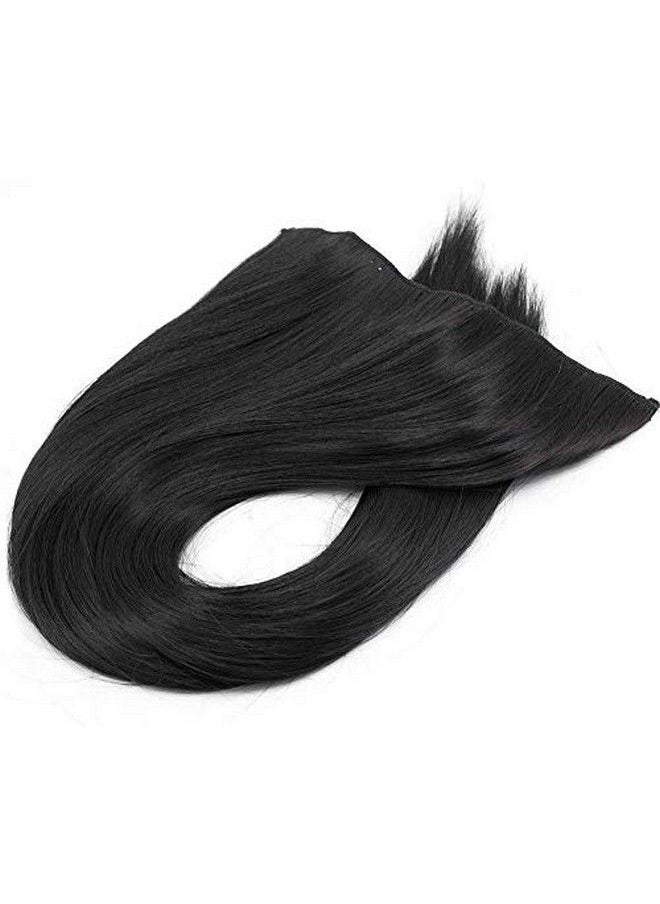 BeatStock Womens 30 inchs Hair Extensions For Straight Hair in 5 Clips in 1 Piece For increase hair length and volume (Black)  - Image 5