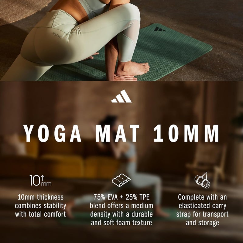 Adidas Yoga Mat 10mm Legend Ivy – Thick Non-Slip Cushion Mat for Stability & Comfort - Image 2