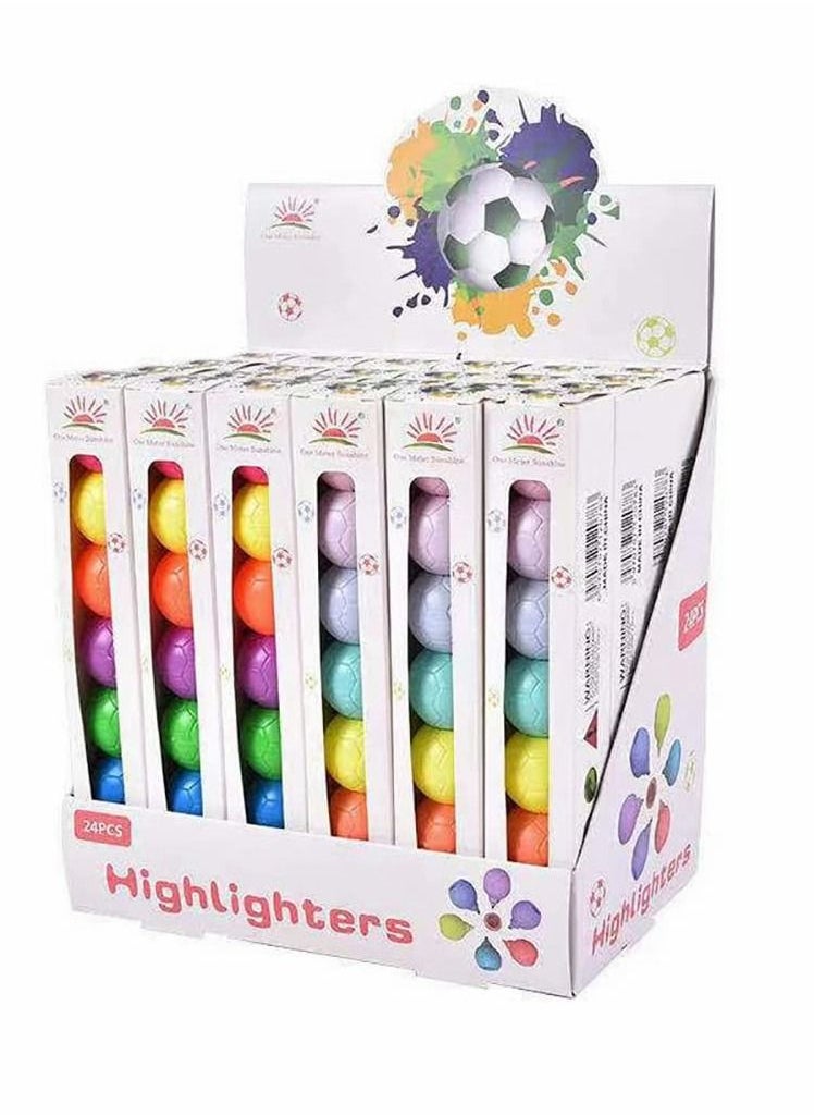Y&D Funny Highlighter Colorful Football Highlighter, 1 Box 7 Pcs 6 Colors Pastel Set Cute Silicone Pen for Adult Kid Student Writing Graffiti School Office Supplies  - Image 5