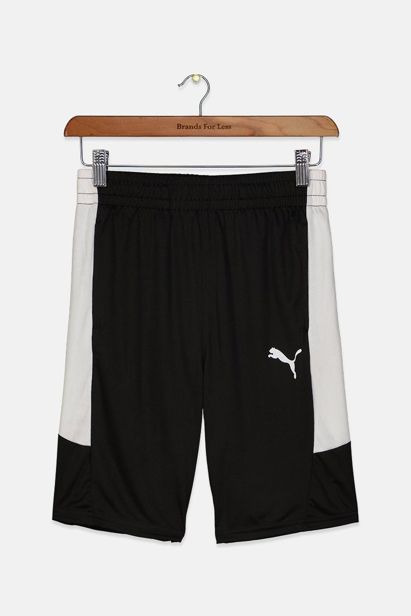 PUMA Kid Boy Sportswear Fit Training Shorts, Black and White - Image 1
