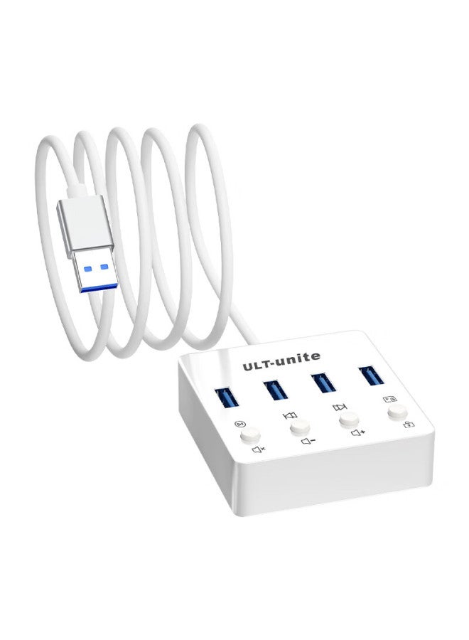 Ult-unite Usb 3.0 Hub Expansion Dock, High-speed Four-port Hub, External Keyboard Shortcut, Laptop Desktop One-to Multi-port Adapter Extension Cable