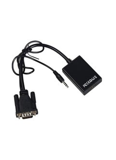Zero VGA Male To HDMI Output 1080P HD and Audio TV AV HDTV Video Cable Converter Adapter Black  - Image 2