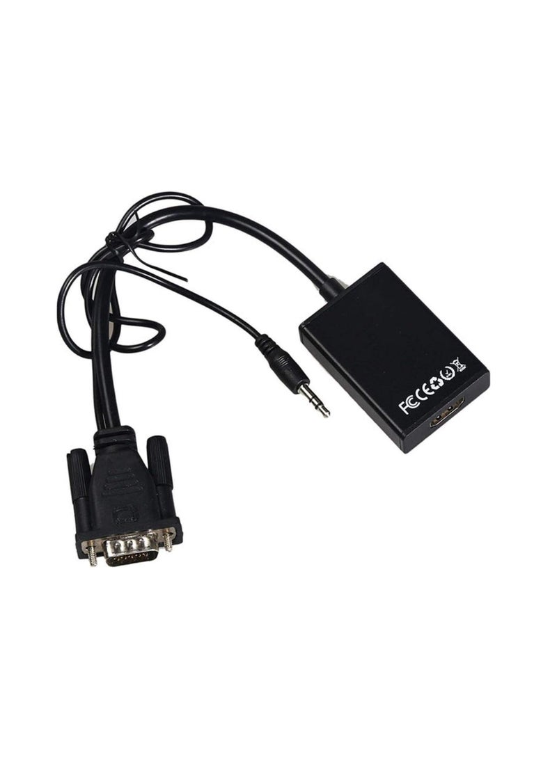 VGA Male To HDMI Output 1080P HD and Audio TV AV HDTV Video Cable Converter Adapter Black