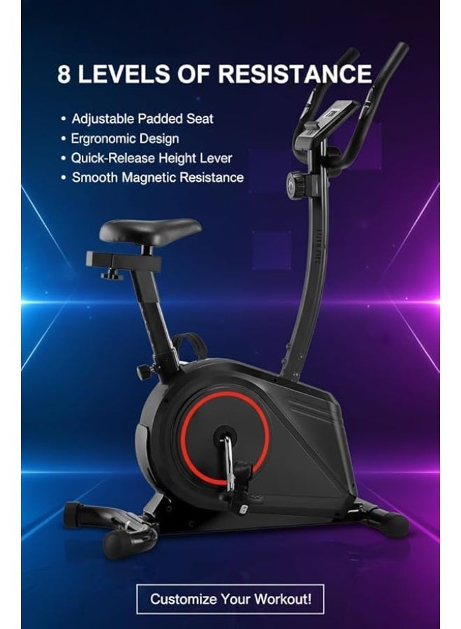 Marshal Fitness Indoor Cycling Magnetic Exercise Bike With Digital Monitor N Resistance Controller Upright with 8-Level Resistance, LCD Display, Adjustable Seat, 120KG Capacity-MF-149B - Image 3