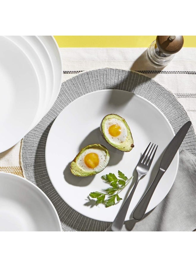 Corelle Vitrelle 6-Piece Salad Plates Set, Triple Layer Glass and Chip Resistant, Lightweight Round Plates, Winter Frost White - Image 3