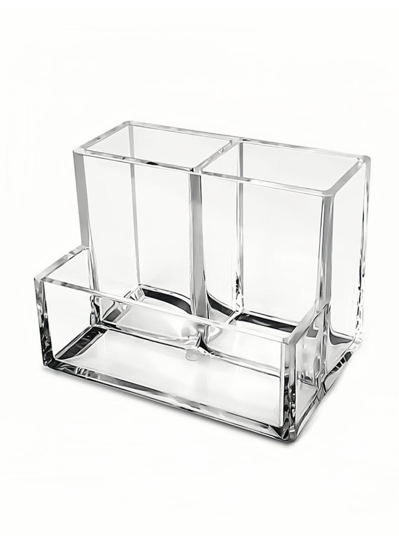 Lee Yon Pen Holder, Clear Acrylic Pen Holder for Desk, Makeup Brush Storage Organizer, Modern Desk Organizer for School, Home and Office - Image 1