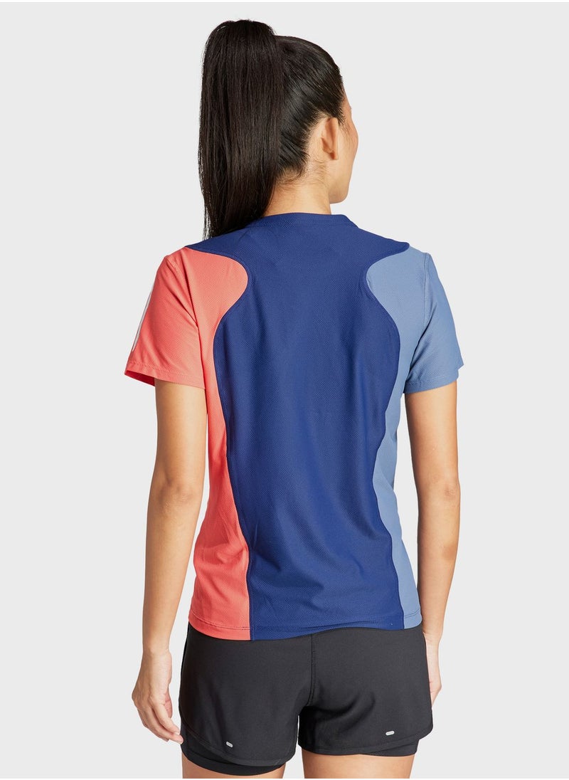 Adidas - Own The Run Colorblock T-Shirt - Image 1