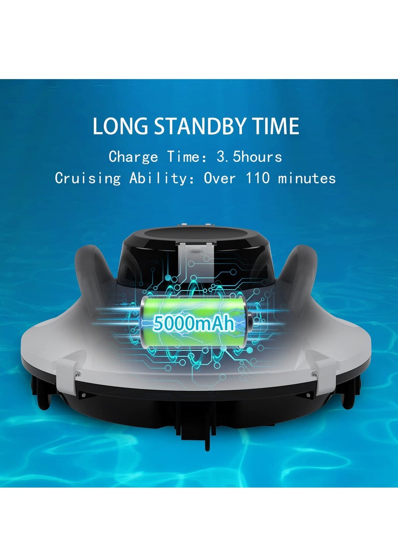 KASTWAVE - Cordless Robotic Pool Vacuum, Self-Parking Pool Cleaner Lasts 110 Mins Powerful, Lightweight, Pool Vacuum Cleaner for Above/In Ground Pools, White - Image 1