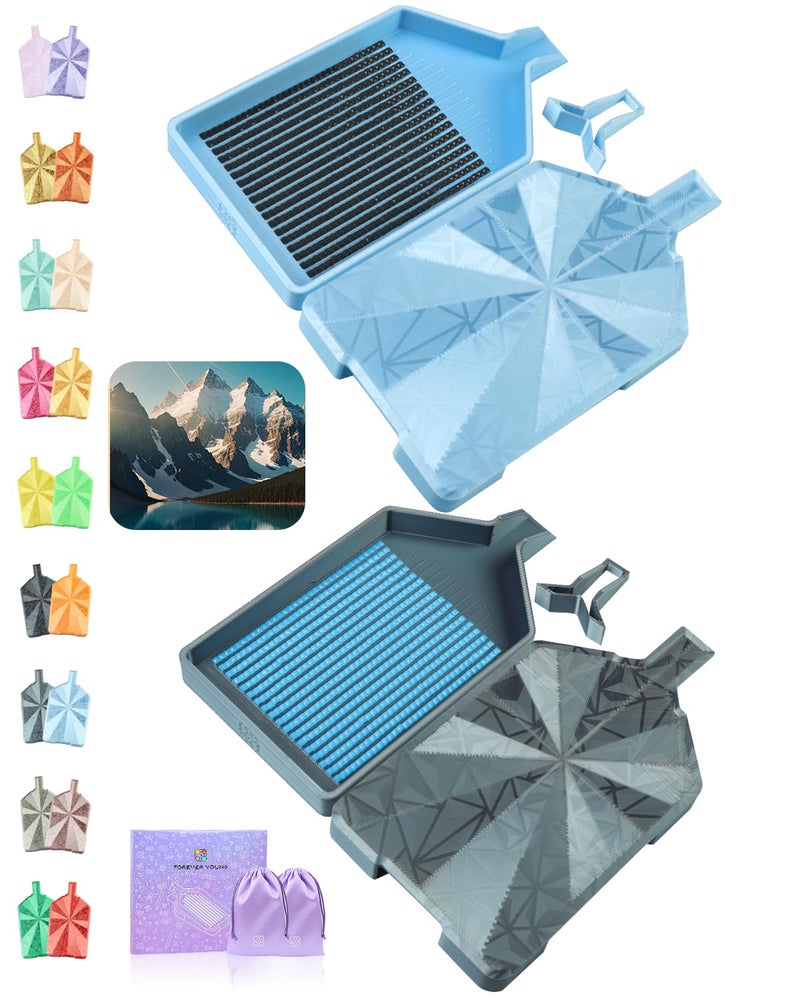 Forever young ForeverYoung Crystalline Diamond Art Trays with Lids Diamond Painting Accessories 2Piece Diamond Painting Trays with Lids Silky Diamond Art Accessories and Tools Alpine Lake - Image 3