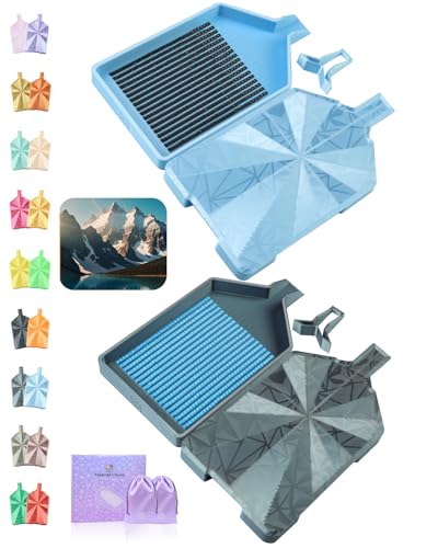 Forever young ForeverYoung Crystalline Diamond Art Trays with Lids Diamond Painting Accessories 2Piece Diamond Painting Trays with Lids Silky Diamond Art Accessories and Tools Alpine Lake - Image 1