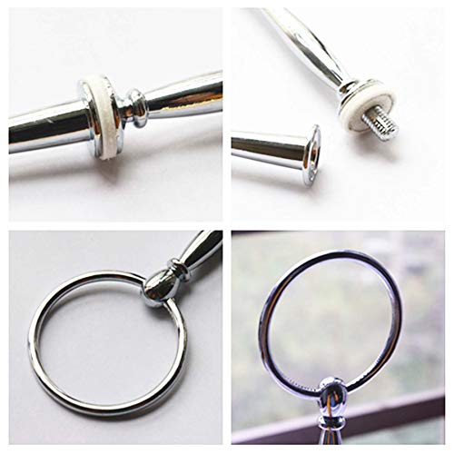 Happy Will 3 Tier Round Metal Cake Stand Holder Heavy Duty Fruit Plate Handle Fittings Hardware Rod (Silver Circle) - Image 3