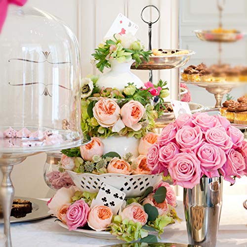 Happy Will 3 Tier Round Metal Cake Stand Holder Heavy Duty Fruit Plate Handle Fittings Hardware Rod (Silver Circle) - Image 5