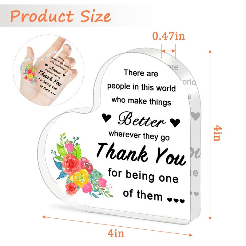 ilifemate Thank You Gifts Acrylic Heart Keepsake â€“ Inspirational Appreciation Gift for Women, Men, Employees, Nurses, Teachers, Boss, Manager, Coworkers â€“ 4x4x0.4â€ Desk Decor for Farewell, Retirement, Admin Day - Image 5