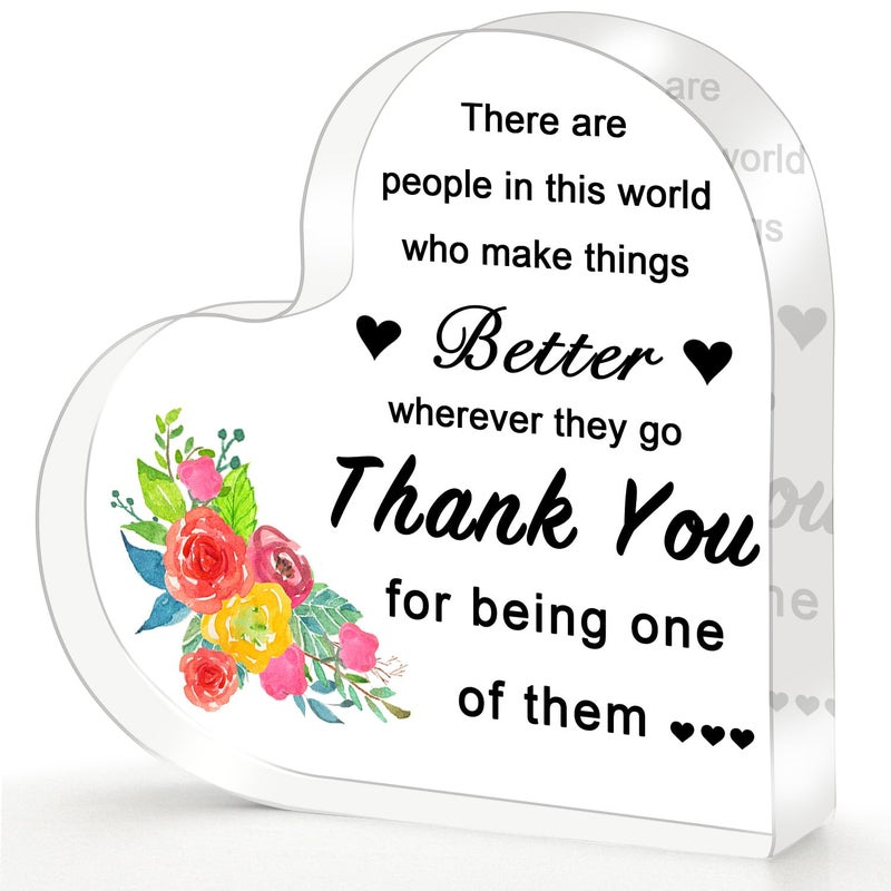 ilifemate Thank You Gifts Acrylic Heart Keepsake â€“ Inspirational Appreciation Gift for Women, Men, Employees, Nurses, Teachers, Boss, Manager, Coworkers â€“ 4x4x0.4â€ Desk Decor for Farewell, Retirement, Admin Day - Image 1