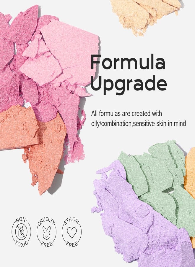 COLOR NYMPH مجموعة مكياج بودرة الخدود و الهايلايتر من كولور نيمف | لوحة هايلايتر متعددة الاستخدامات | لوحة بودرة خدود لامعة ناعمة عالية الصبغة | نباتية وخالية من القسوة، تصميم مكياج حورية البحر - Image 4