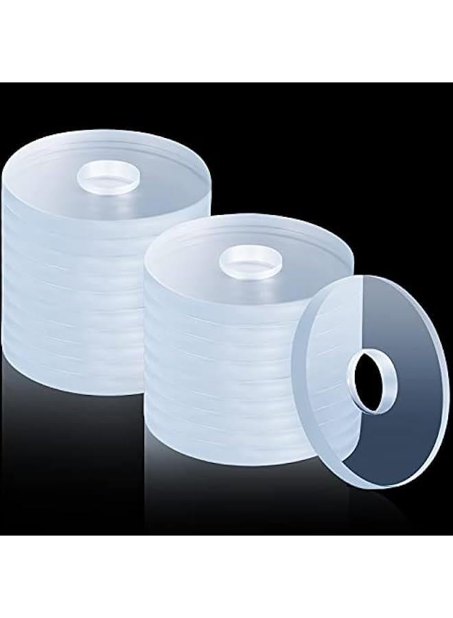 Arabest 20 Pcs 3/4 Inch Plastic Washers Flat Clear Plastic Spacers 1/16 Inch (2 mm) Thickness Vinyl Bar Glass Washer Shower Door Gasket for Glass Shower Door Handles Towel Bars Standoff Cap Assemblies  - Image 1