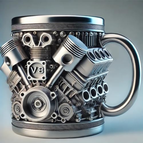 FirFiltr V8 Engines Stainless Steel Cup,Personalized Coffee Mug with Insulated Handle,Perfect for Car Lovers Gifts,Mechanics, Birthday, Christmas,Living room decoration as a work of art - Image 1