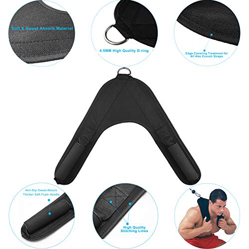 YCYU Ab Crunch Harness Cable Attachment Ab Exercise Cable Machine Gym Workout Abdominal Crunch Core Muscle Training Equipment Shoulder Pads - Image 3