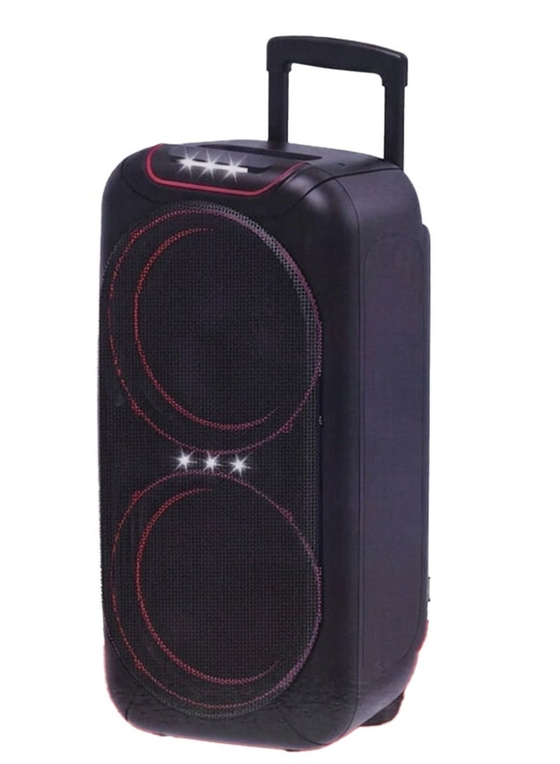 بلاتينيوم AH-12300 Professional Dual 12 Inch Battery Powered Party Speaker System with Disco LED Lights and Remote Control Portable High Power Audio Speaker with USB, SD, TF Card Support, X-Bass Control, Equalizer, and Wireless Entertainment Features - Image 2
