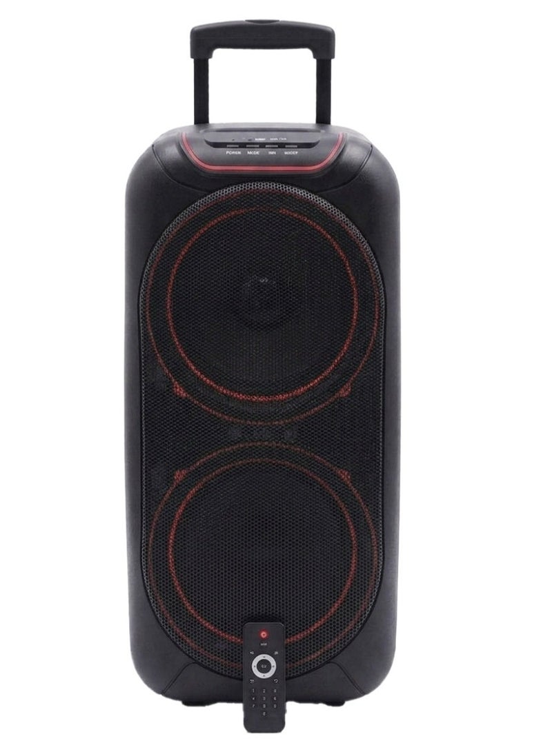 بلاتينيوم AH-12300 Professional Dual 12 Inch Battery Powered Party Speaker System with Disco LED Lights and Remote Control Portable High Power Audio Speaker with USB, SD, TF Card Support, X-Bass Control, Equalizer, and Wireless Entertainment Features - Image 3