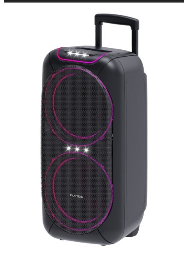 بلاتينيوم AH-12300 Professional Dual 12 Inch Battery Powered Party Speaker System with Disco LED Lights and Remote Control Portable High Power Audio Speaker with USB, SD, TF Card Support, X-Bass Control, Equalizer, and Wireless Entertainment Features - Image 5