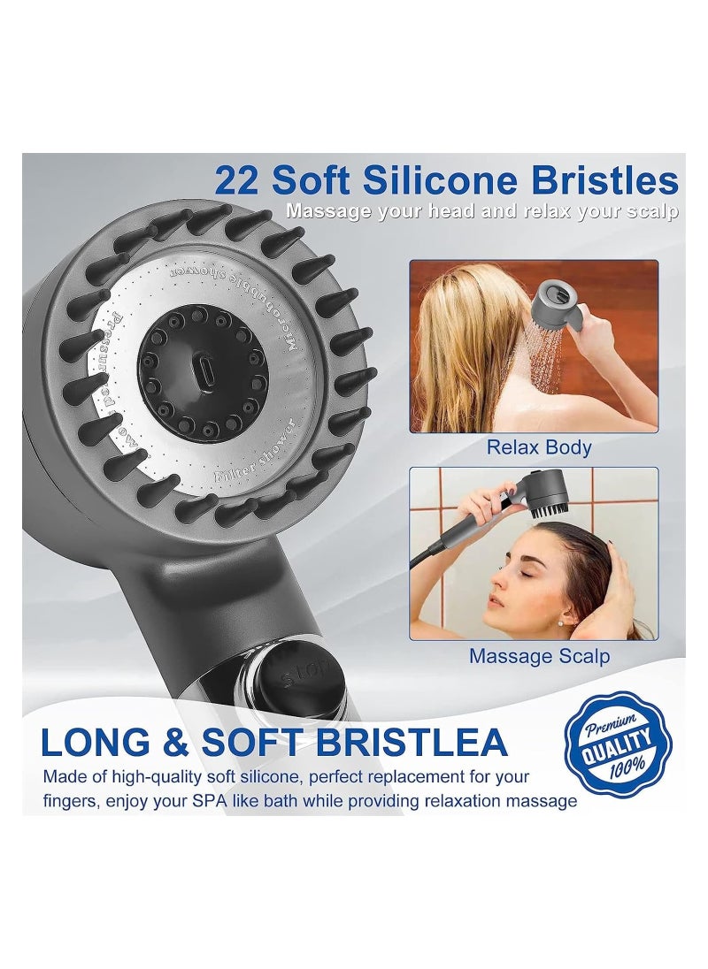 Lazada - High Pressure Shower Head WIth A Hard Water Softener, Chlorin Filtered Hand Held Showerhead Set, Massage Showerhead Combo 3 Spray Settings, 1.5M/59inches Anti-explosion Hose and Bracke - Image 1