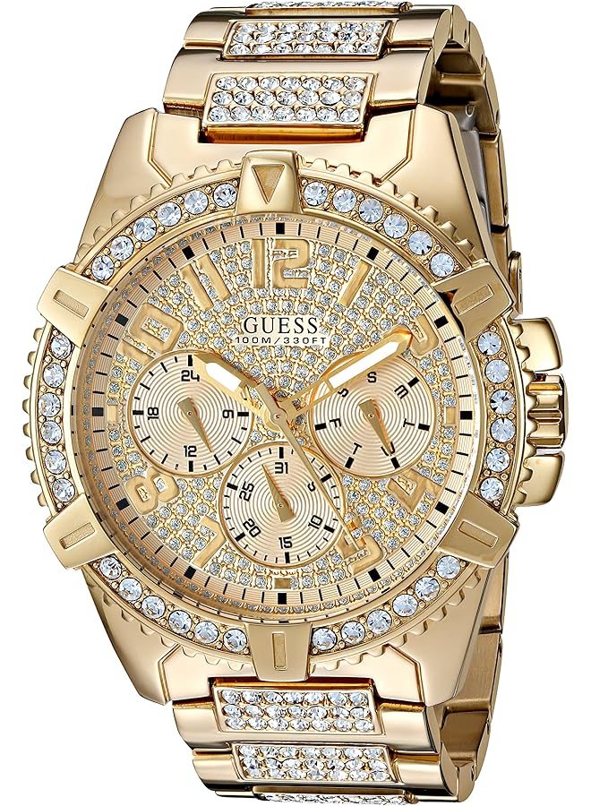 GUESS Men Stainless Steel Crystal Dress Watch - Image 1
