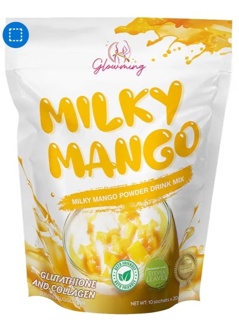 Cc Mango Milk (Mango Milk Powder Drink Mix) with Glutathione & Collagen 10 Sachets x 21g (210g)