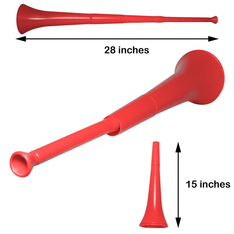 Windy City Novelties Collapsible Stadium Horn - 28" - Red - Image 2