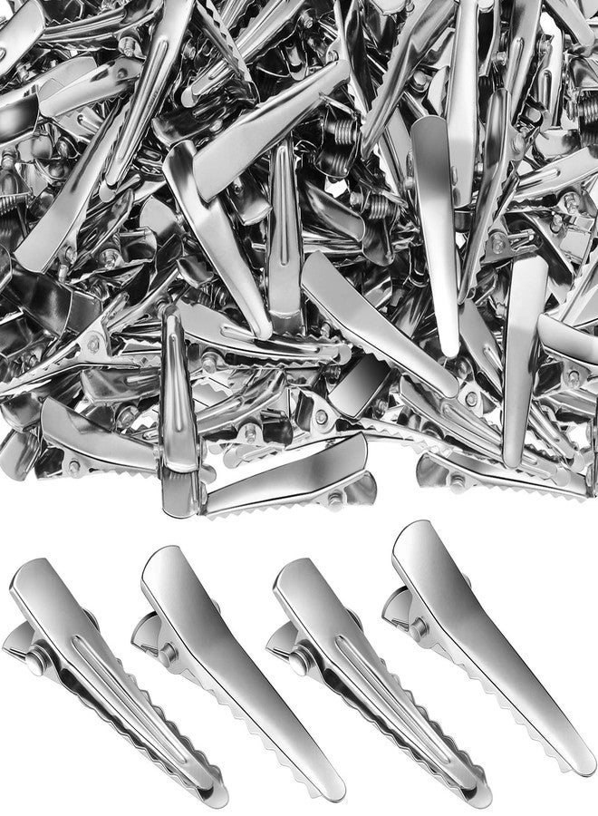 Chuangdi 200 Pieces Silver Metal Alligator Hair Clips tiny small Duckbill Teeth Bows flat Hair Clips for Women Girls Care Accessories.(40 mm/ 1.6 Inch) - Image 1