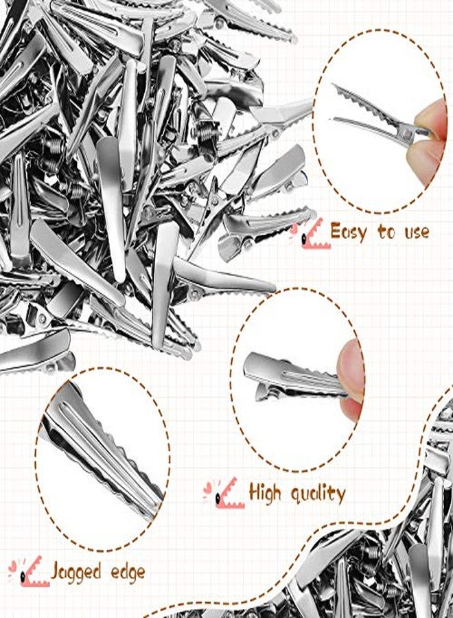 Chuangdi 200 Pieces Silver Metal Alligator Hair Clips tiny small Duckbill Teeth Bows flat Hair Clips for Women Girls Care Accessories.(40 mm/ 1.6 Inch) - Image 3