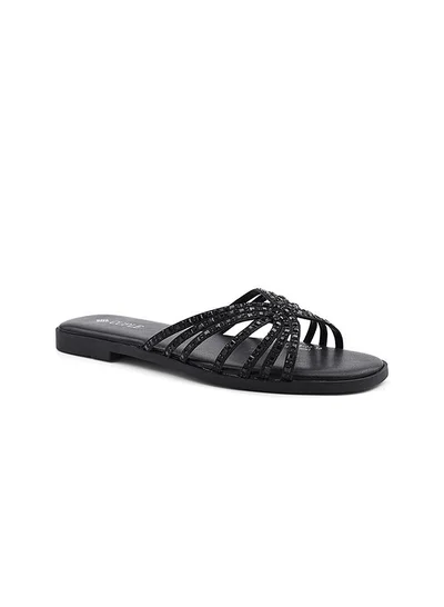 Cuple Cuple Embellished Multi Strap Flat Slides