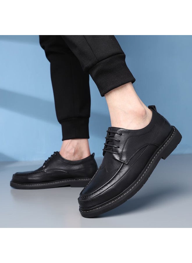 Poitulas Men's Lace-up Business Casual Brogue Leather Shoes 3017 Black Size 41 - Image 4
