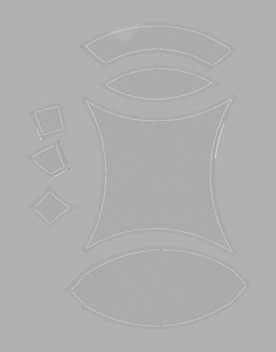LaserThing Double Wedding Ring Acrylic Quilting Template Set, 1/4" Seam Allowance - 7 Pieces - Image 1
