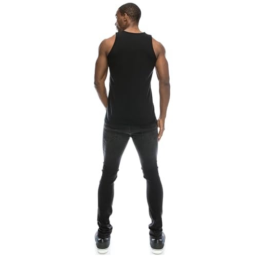 JC DISTRO Men's Casual Tank Top, Athletic Sleeveless Jersey Shirts, 100 Premium Cotton, Black Large - Image 4