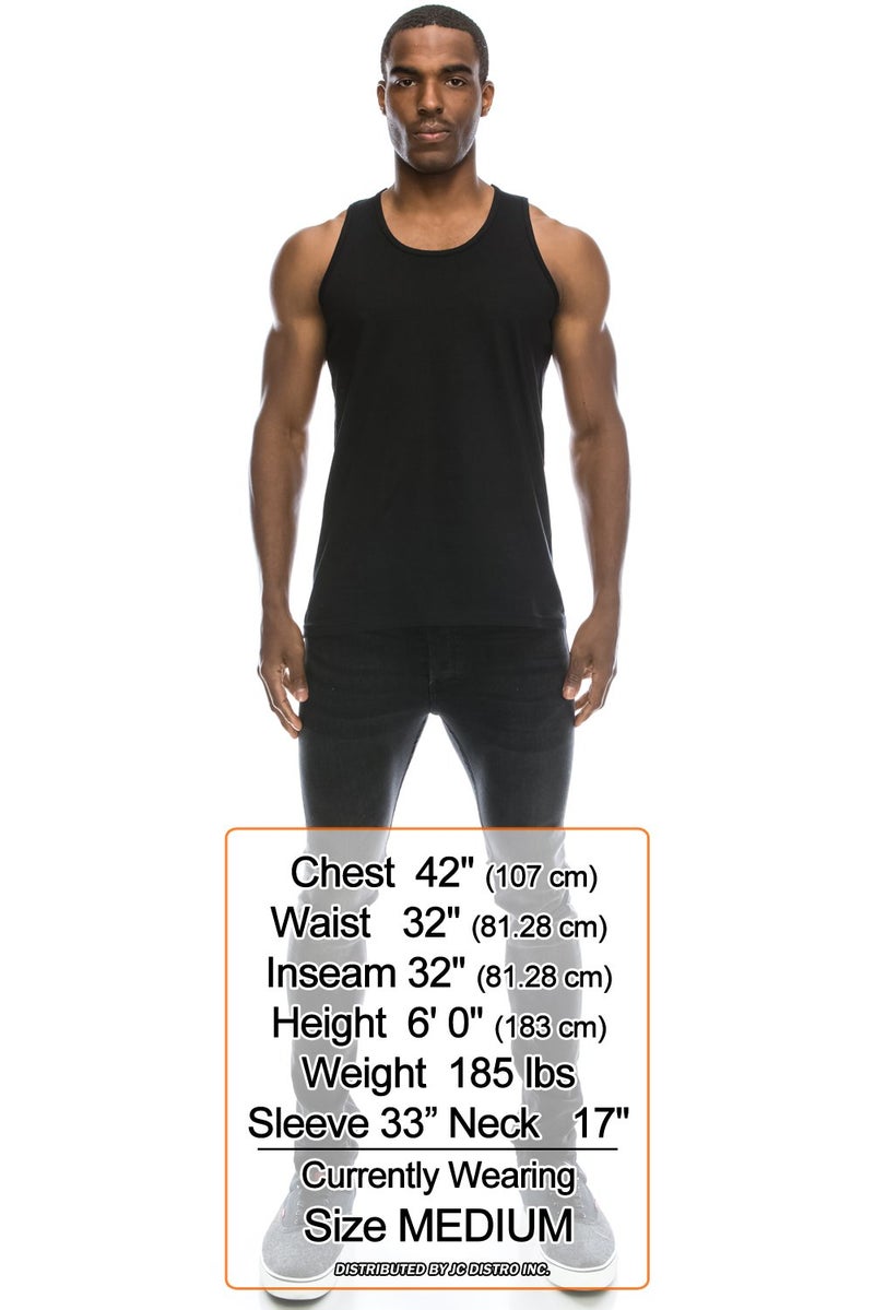 JC DISTRO Men's Casual Tank Top, Athletic Sleeveless Jersey Shirts, 100 Premium Cotton, Black Large - Image 2
