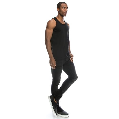 JC DISTRO Men's Casual Tank Top, Athletic Sleeveless Jersey Shirts, 100 Premium Cotton, Black Large - Image 5