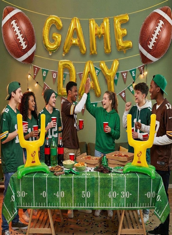 kozee Football Game Day Green Gold foil Balloons - Image 5