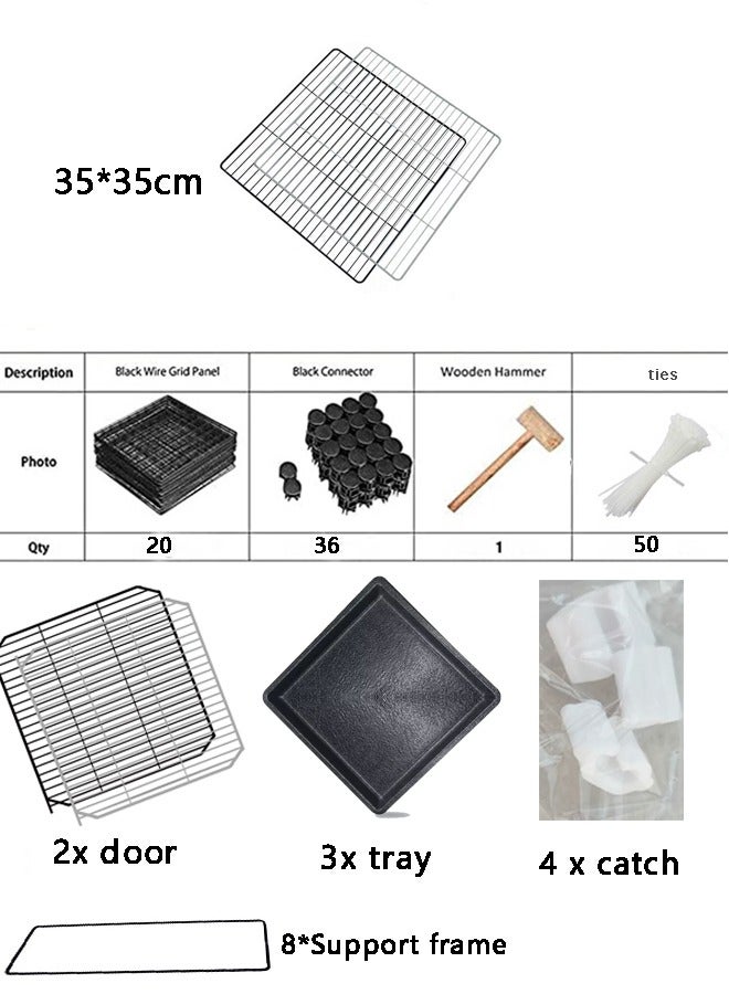 DIY Small Animal Pet Playpen with Door Rabbit Puppy Kitten Playpen | Indoor  Outdoor Portable Metal Wire Yard Fence 13pcs Pet Panels - Image 2