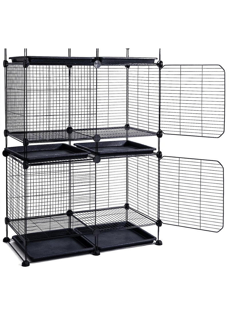 DIY Small Animal Pet Playpen with Door Rabbit Puppy Kitten Playpen | Indoor  Outdoor Portable Metal Wire Yard Fence 13pcs Pet Panels - Image 4