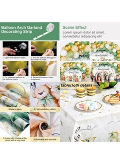 Breling 61 Pcs Bear Baby Party Shower Decorations Sage Green Bear Baby Party Decor Kit We Bearly Wait Backdrop Bear Tablecloth Balloons Arch Bear Theme Party Supplies For Kids Baby Birthday Shower  - Image 5