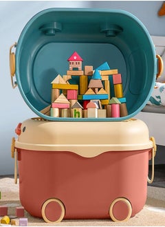 CityRiya-Long Kids Toy Storage Box Children Toy Box Large Storage Bin Rolling Storage Organizer/Basket/Trunk for Kids Clothes Toys Storage Cube Home Chest Toy Storage Organizer Container with Wheels for Kids  - Image 2