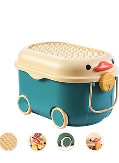 CityRiya-Long Kids Toy Storage Box Children Toy Box Large Storage Bin Rolling Storage Organizer/Basket/Trunk for Kids Clothes Toys Storage Cube Home Chest Toy Storage Organizer Container with Wheels for Kids  - Image 1