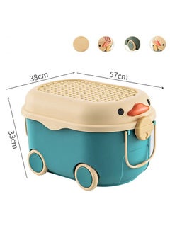 CityRiya-Long Kids Toy Storage Box Children Toy Box Large Storage Bin Rolling Storage Organizer/Basket/Trunk for Kids Clothes Toys Storage Cube Home Chest Toy Storage Organizer Container with Wheels for Kids  - Image 5