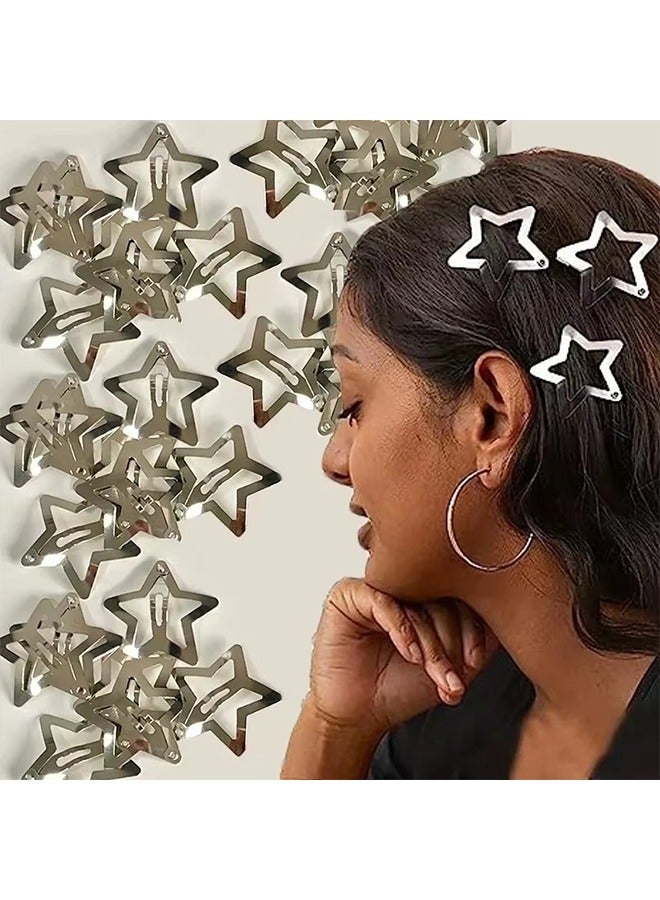 25-Piece Silver Star Hair Clips for Girls, kids, Non Slip Star Hair Accessories Women - Image 1