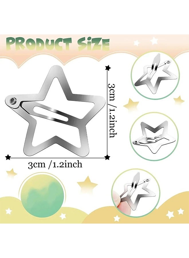25-Piece Silver Star Hair Clips for Girls, kids, Non Slip Star Hair Accessories Women - Image 2