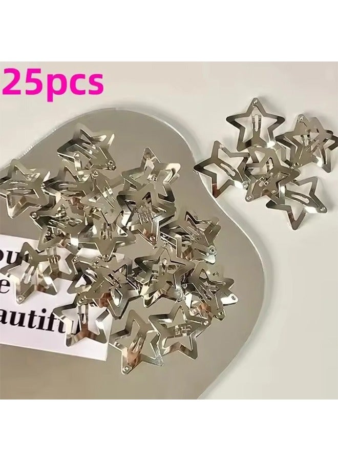25-Piece Silver Star Hair Clips for Girls, kids, Non Slip Star Hair Accessories Women - Image 3