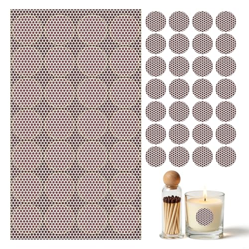 Abvsdu 28 PCS Match Striker Stickers, Match Striker Paper with Adhesive, Ideal for Fireplace Matches (Rotundity) - Image 1